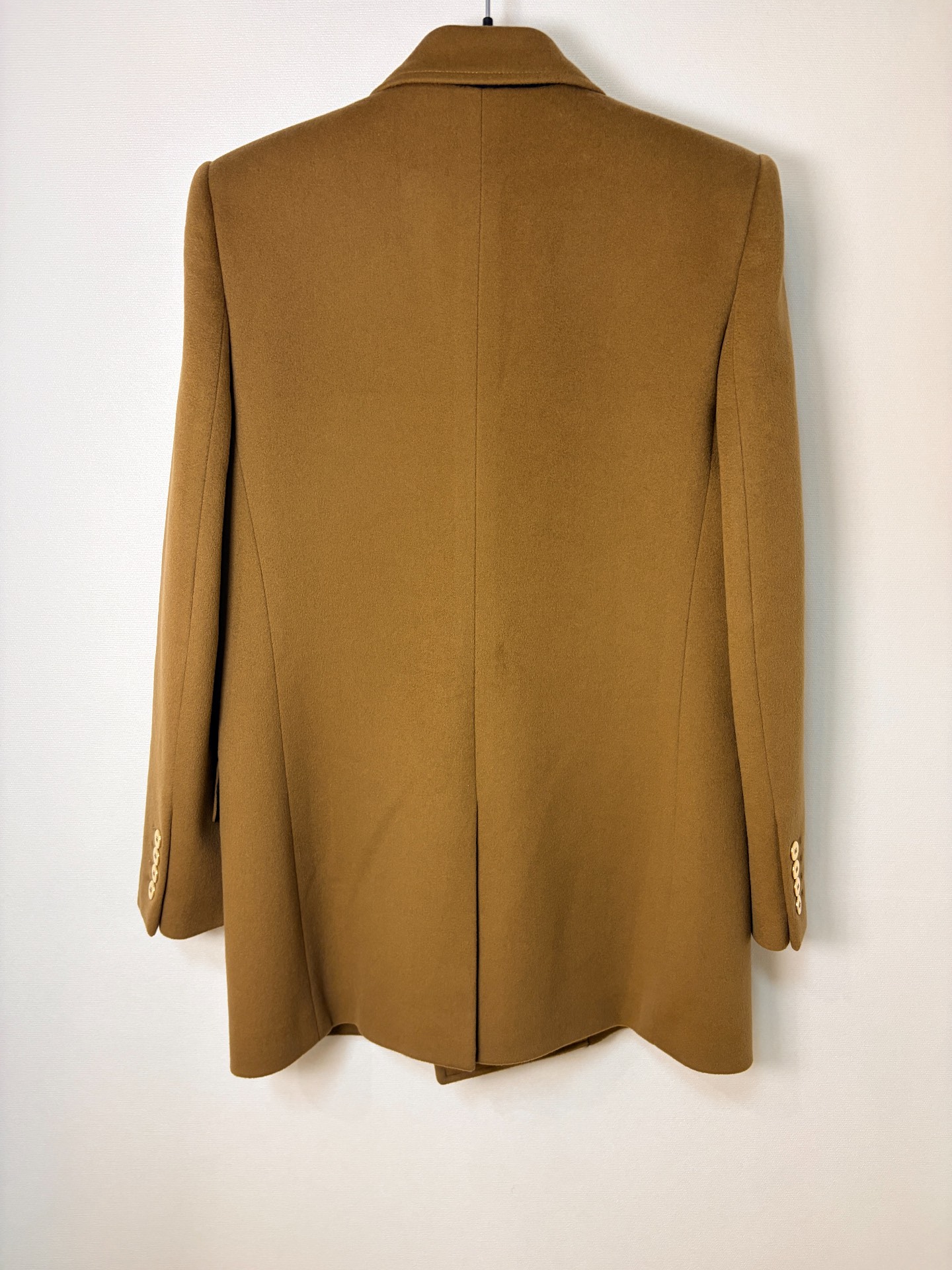Saint Laurent Brown Wool Double-Breasted Coat — front