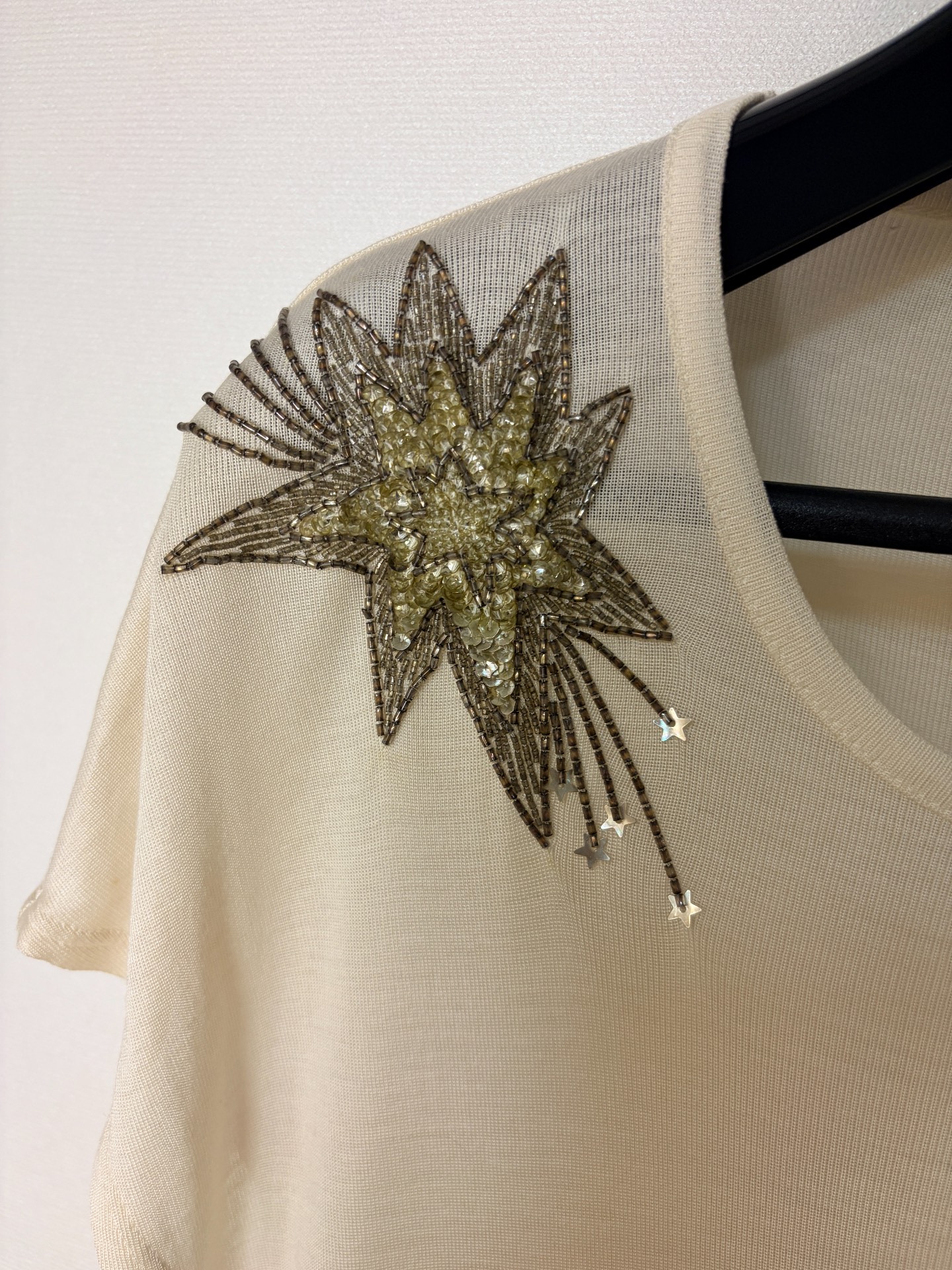 Saint Laurent Silk Firework Embroidery Top — back