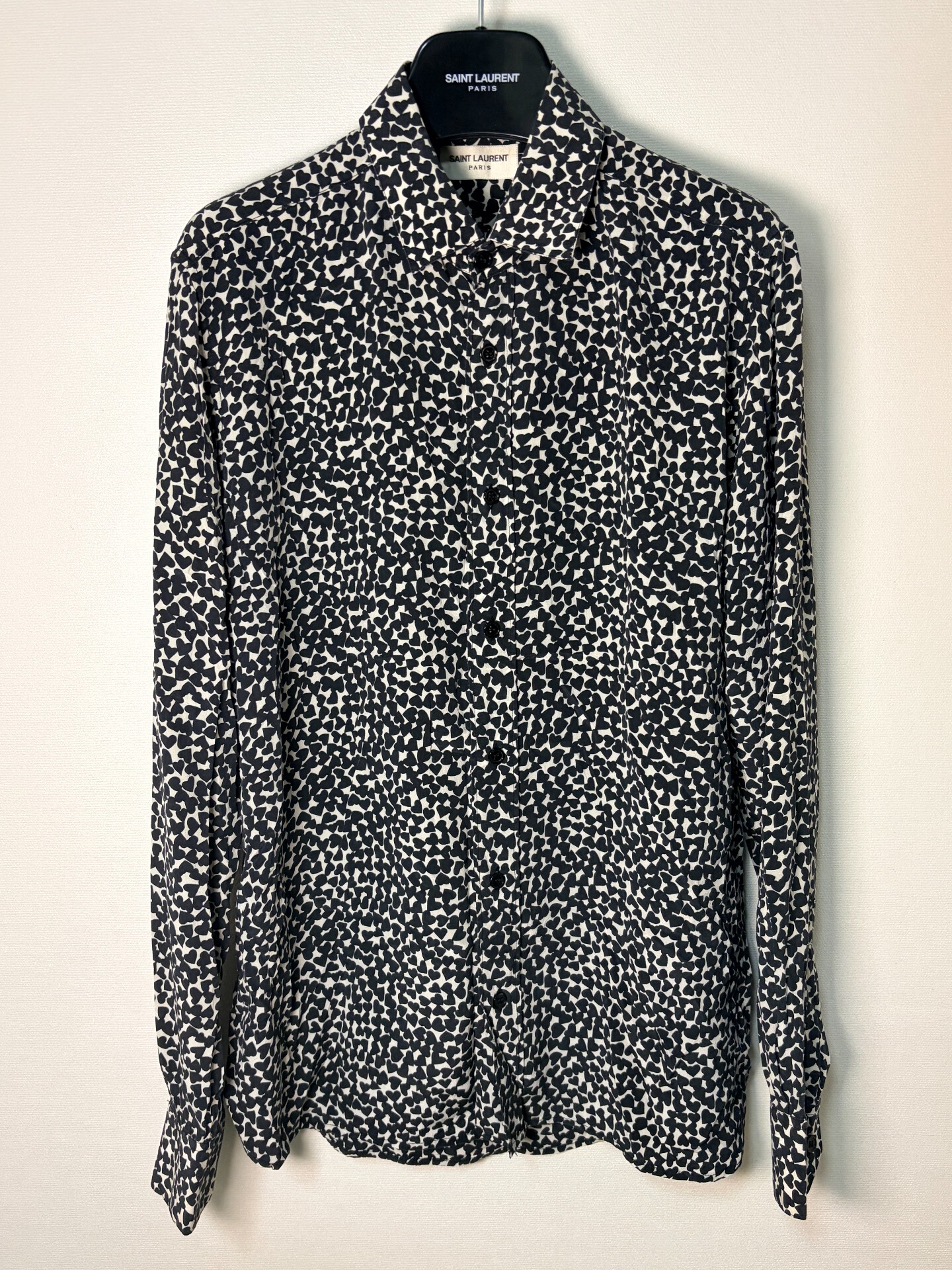 Saint Laurent Silk Heart Print Shirt