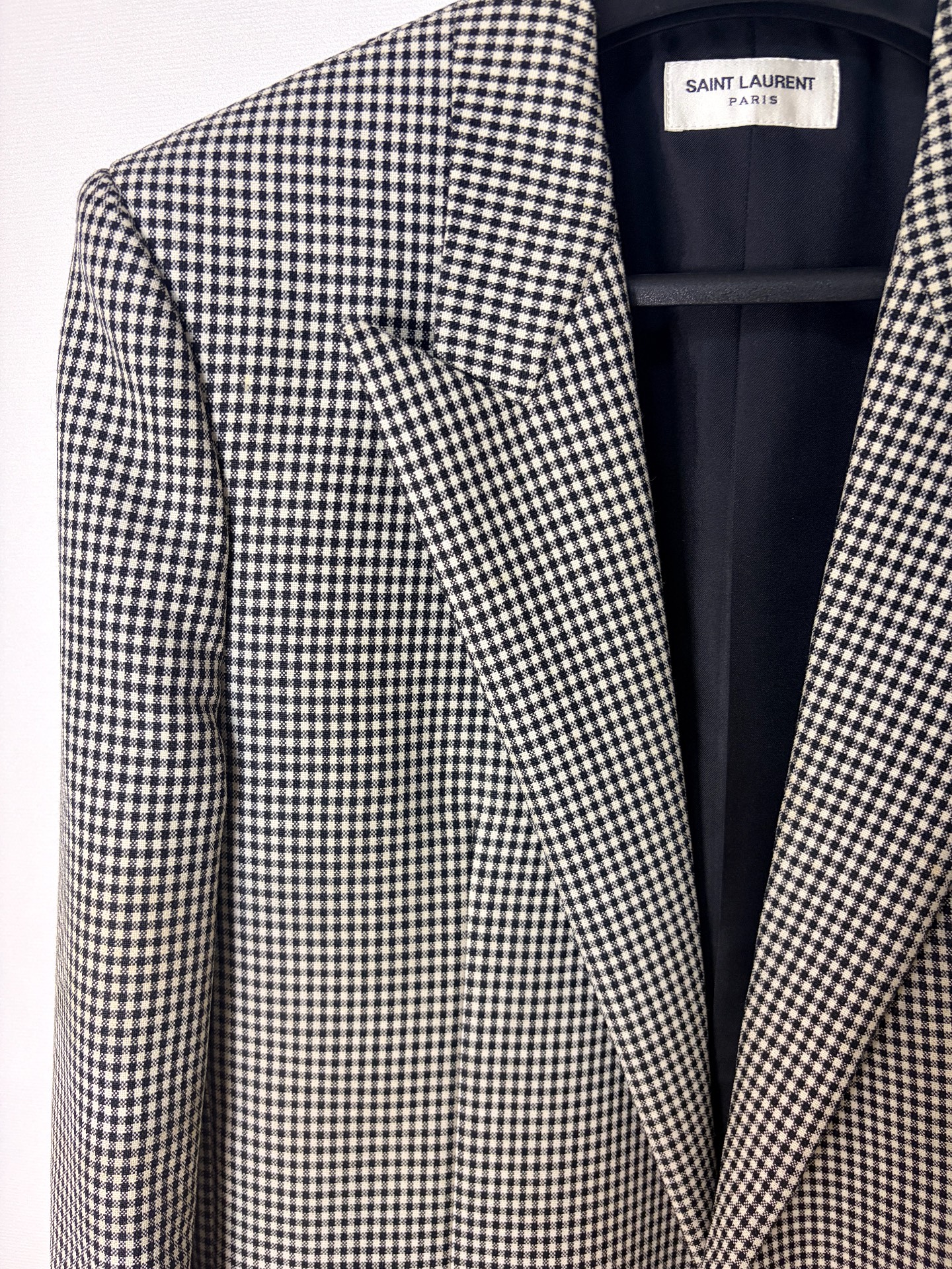 Saint Laurent Houndstooth Wool Blazer — detail