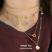 特价 复古项链OOAK素链 小巧精致金币吊坠DIY流苏法式 POUR TOI