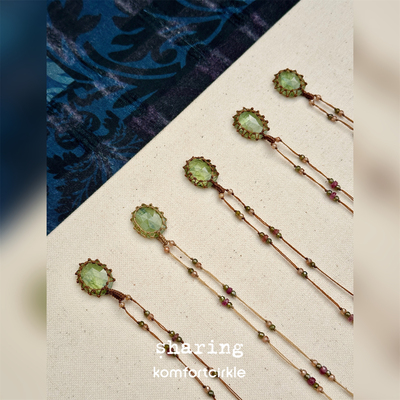 SHARING Kyanite Green项链 天然半宝石吊坠串珠编绳法国高级手工