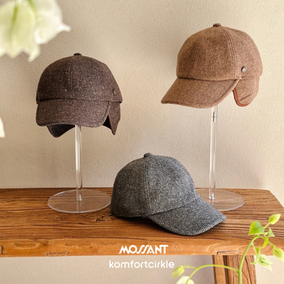 MOSSANT 时尚慵懒羊毛护耳保暖鸭舌棒球帽 秋冬新款休闲简约百搭