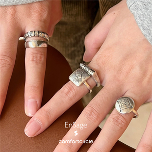 ENSAGE 925纯银戒指手工制作原创设计师小众气质中性高级质感指环