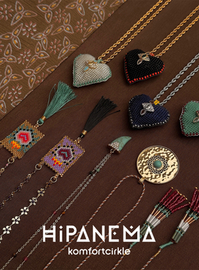HIPANEMA 新款春夏色彩多元素吊坠串珠长款项链个性锁骨链叠戴