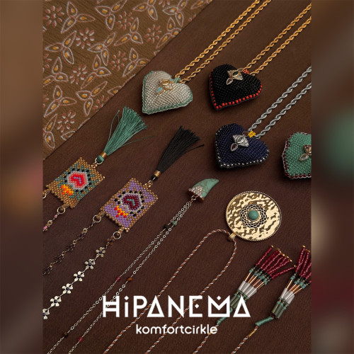 HIPANEMA 新款春夏色彩多元素吊坠串珠长款项链个性锁骨链叠戴
