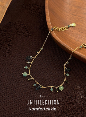 untitledition 意大利彩色天然石流苏细链条手链叠戴小众精致礼物