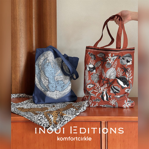 自留推荐 INOUI EDITIONS 法国复古印花托特包购物袋单肩手提通勤