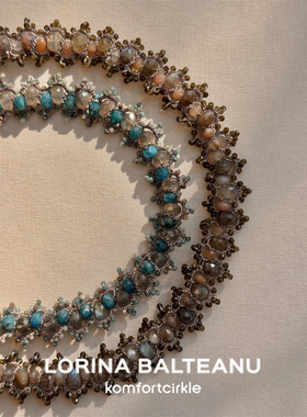 LORINA Ceres项链 法国天然半宝石手工梭织蕾丝重工锁骨链女