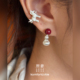 SERENESS所若 大肚葫芦朱砂耳环 简约高级感原创设计925银耳钉