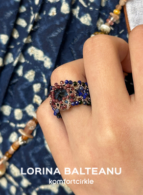 LORINA 戒指LINDA RING TANZANITE 法式中古气质手工梭织叠戴指环