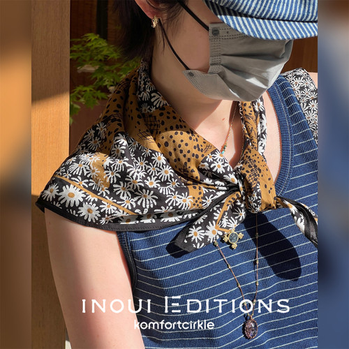 主推款 INOUI EDITIONS 豹纹小雏菊方巾丝巾披肩轻薄26春夏新品
