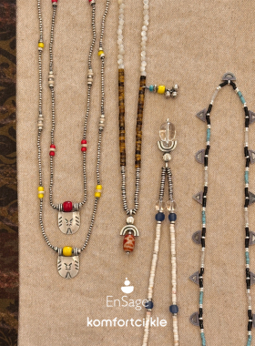 自留推荐 ENSAGE 日迹风迹月迹项链纯银吊坠串珠锁骨链复古毛衣链