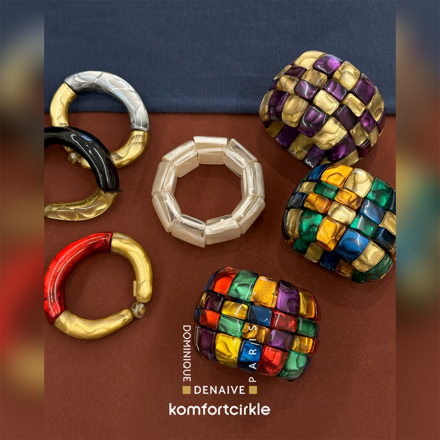 自留推荐 DOMINIQUE DENAIVE 马赛克弹力手镯 法国小众设计师手环