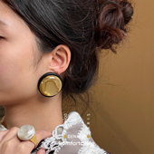 不规则圆形耳夹树脂无耳洞耳饰Boucle DOMINIQUE DENAIVE Titelle