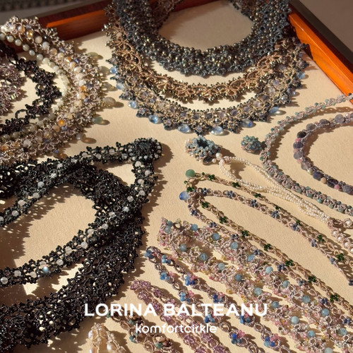 自留推荐 LORINA 法国天然半宝石手工梭织蕾丝重工项链锁骨链女