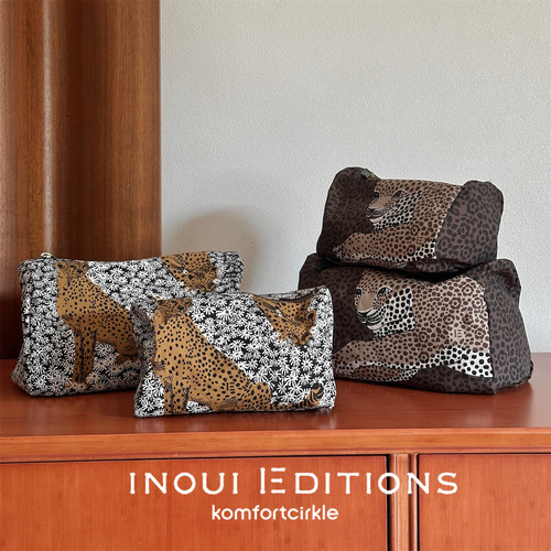 INOUI EDITIONS 法国复古小雏菊猎豹印花洗漱包收纳化妆包袋旅行