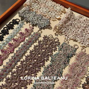 手工编织串珠织线宽边蕾丝手链高级质感腕饰 法式 自留推荐 LORINA