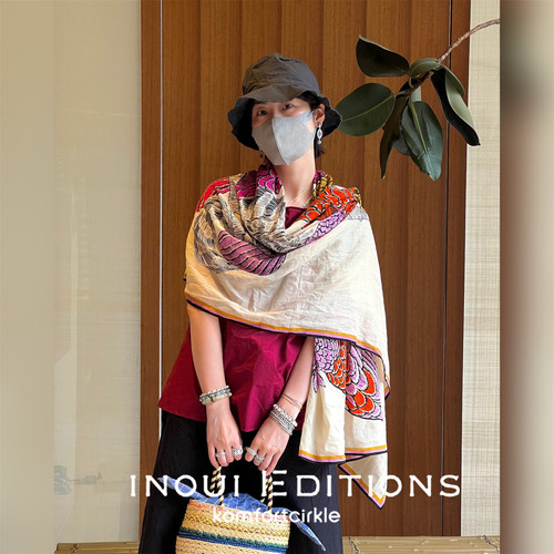INOUI EDITIONS 100*190鹦鹉印花丝巾大围巾披肩搭配春夏新款