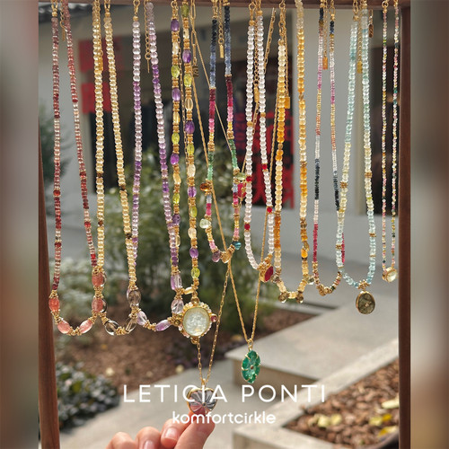 Leticia Ponti 项链彩色天然石串珠编织锁骨链女法国轻奢高级感