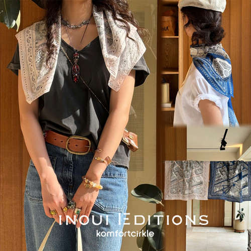 INOUI EDITIONS 65*65巴黎地图印花方巾丝巾披肩轻薄26春夏新品