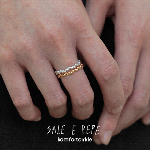 原创小众设计气质细款 SALE 纯银爱心戒指 PEPE 叠搭高级感礼物