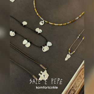 纯银欢聚双人舞编绳项链玛瑙敬酒人串珠锁骨链 PEPE胡椒盐 SALE