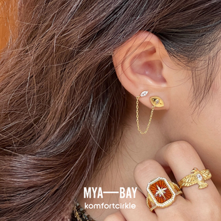 MYA BAY 眼睛十字耳骨钉 日常小巧精致百搭高位耳钉 比利时设计师