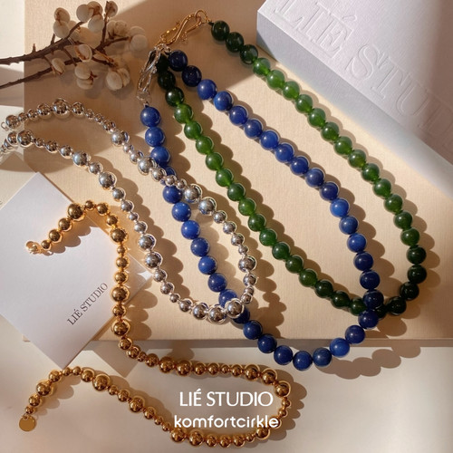 特价LIE STUDIO 玛瑙银球串珠项链锁骨链轻奢 The Mary Necklace