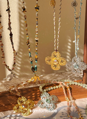 MONSECRET 飞鸟项链春夏新款吊坠长项链飞行水晶串珠高级轻奢配饰