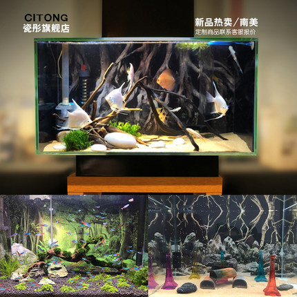 鱼缸背景纸画高清图3d立体水族箱防水贴纸背景图5d背景画南美免粘