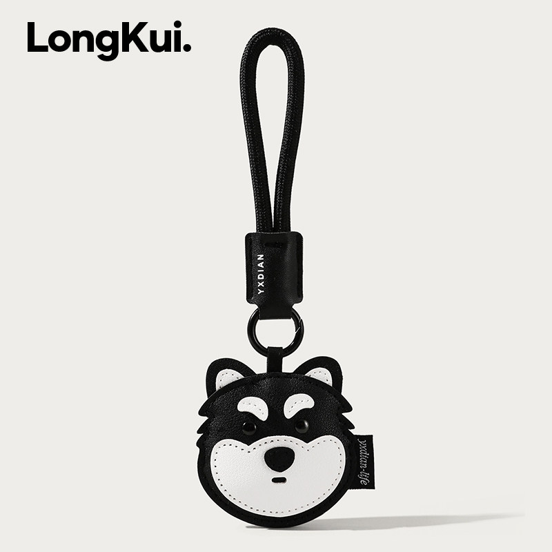皮革哈士奇可爱皮质小狗包包挂件图片