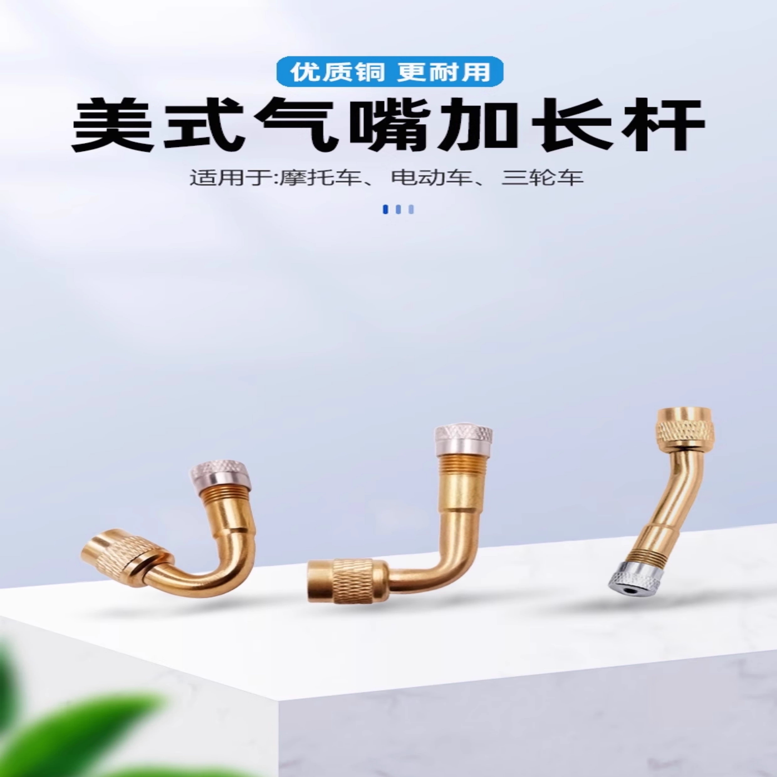 打气筒接头延长嘴电瓶车气嘴自行车转接头美嘴汽车平衡车加长打气