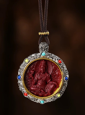 唐卡朱砂守护神吊坠本命年十二生肖官方正品男女款藏式项链低含量