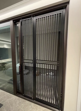 黑色定制防猫门栏宠物围栏拦猫挡狗栅栏杆大型隔离门免打孔室内