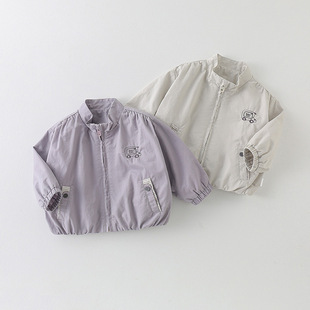 婴幼童衣服男宝宝春装外出百搭洋气外套春季新款男童立领开衫 a类