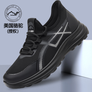 太平驼男鞋2025夏季新款透气运动休闲鞋男网面轻便跑步鞋软底鞋子