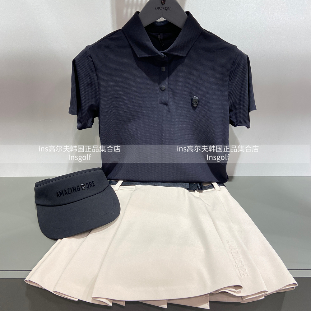 Amazing Cre高尔夫球服套装25春夏新款女士薄款速干短袖T恤A字裙