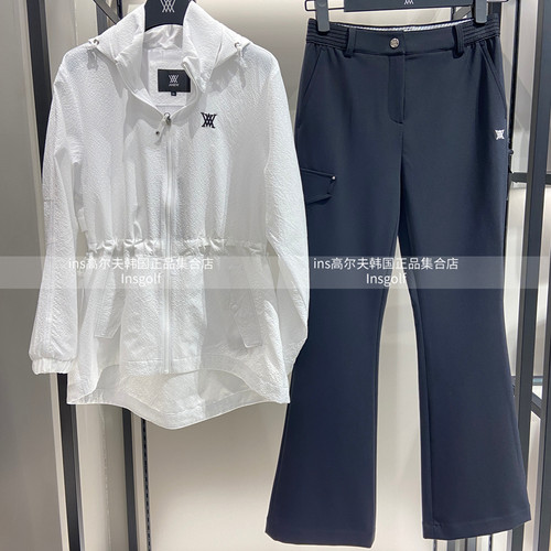 Anew高尔夫女士户外运动抽绳收腰连帽夹克薄款外套运动长裤休闲裤