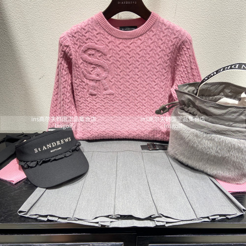 St andrews高尔夫户外运动球服套装25秋冬新款长袖针织衫半身短裙