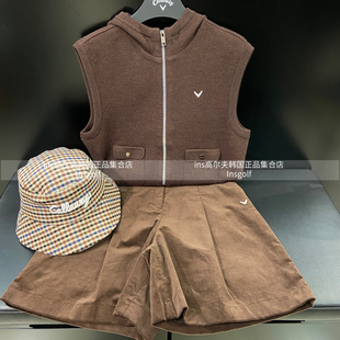 Callaway高尔夫户外运动球服套装女士25秋冬新款针织马甲宽松短裤