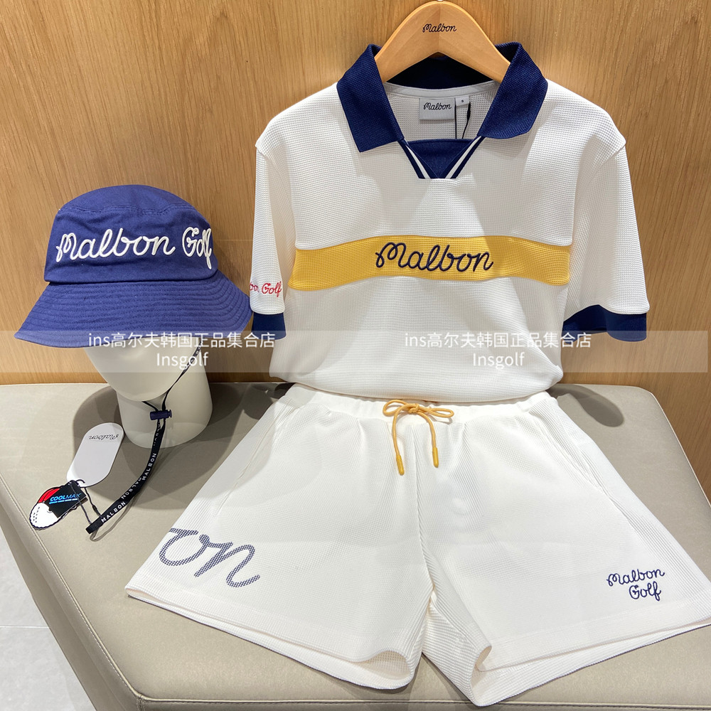 Malbon高尔夫服装25春夏女款球服上衣休闲松紧抽绳百搭运动短裤