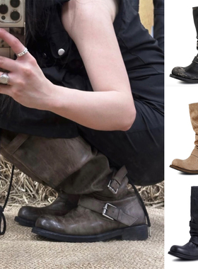 韩代正品直邮negativethree长筒靴子女款中筒靴2025正流行新款短