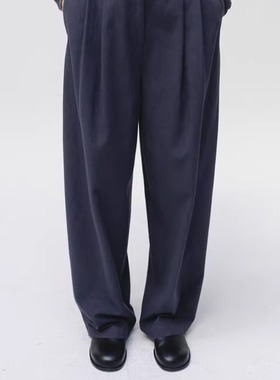 若若韩国正品代购直邮moia25秋冬宽松褶皱阔腿休闲裤女慵懒风直筒