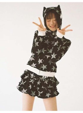 若若韩代clutstudio韩国代购星星卫衣外套休闲裤套装女