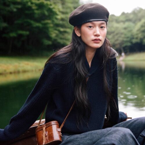 若若韩国正品代购直邮urbanic30秋冬纽扣翻领针织毛衣上衣打底女