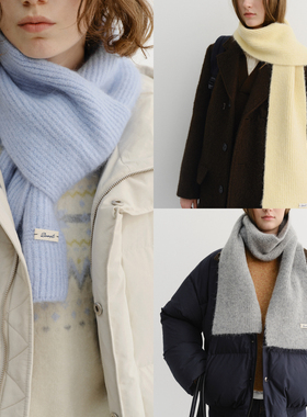 若若韩代正品直邮DUNST25秋冬KNITTEDALPACA羊驼羊毛针织围巾女厚
