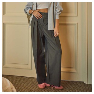 【有购买凭证】若若韩国正品代购bittercells褶皱休闲阔腿裤西裤