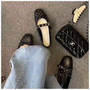 若若韩代正品直邮khiho鞋子浅口单鞋玛丽珍鞋时尚芭蕾鞋25新款