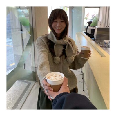 若若韩代正品直邮openyy25秋冬shaggy毛绒针织开衫内搭打底女